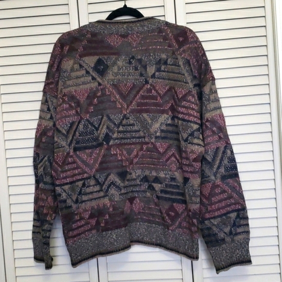 Vintage Bogner Wool Mohair V-neck Grunge Grandpa Sweater, Size L - Picture 7 of 9